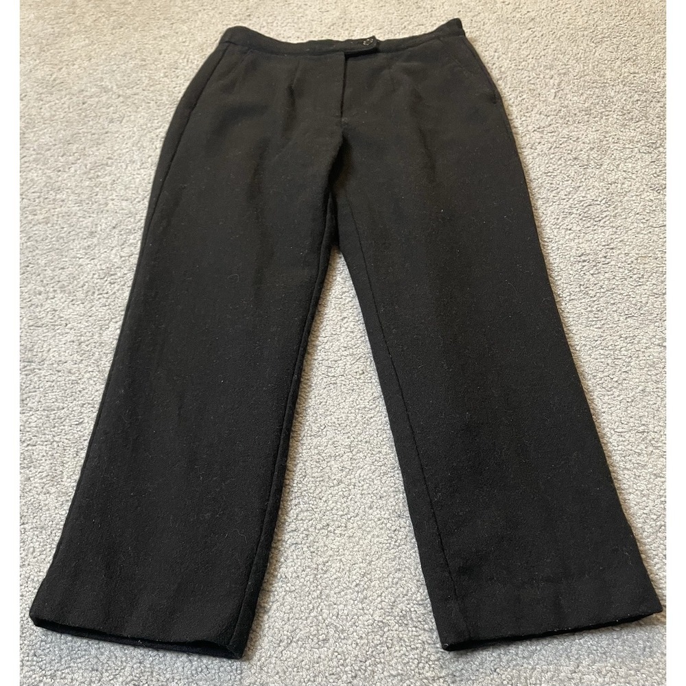 Vtg Mark Reed 100% Wool Pants Women's 8P Black Straight Leg Goth Classic Career